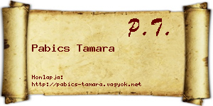 Pabics Tamara névjegykártya